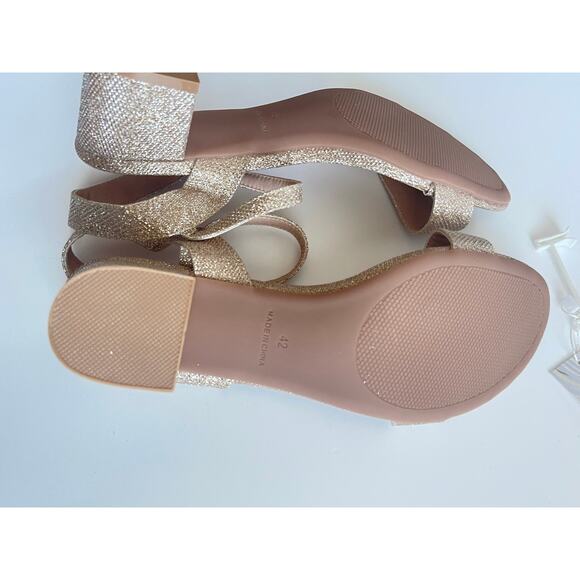 Women's Open Toe Ankle Strap Low Block Chunky Heels Sandals Size 11 - Picture 9 of 11